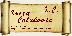 Kosta Čaluković vizit kartica
